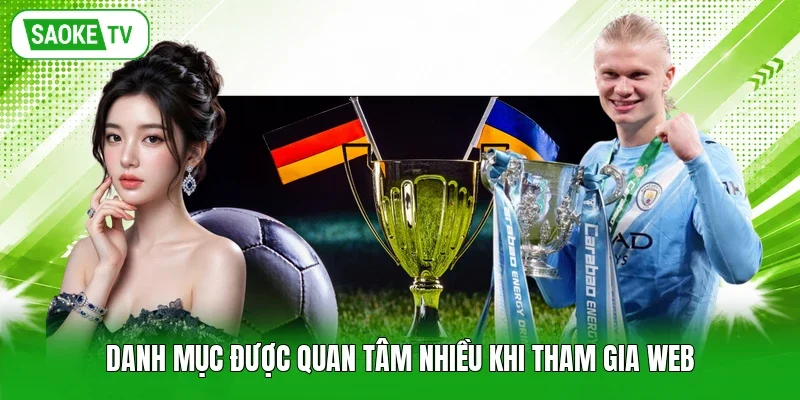 Danh mục được quan tâm nhiều khi tham gia web